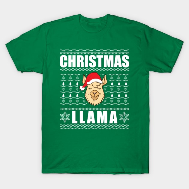 Christmas Llama Ugly Xmas Sweater T-Shirt by JaiStore